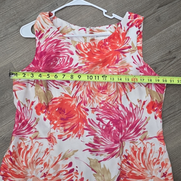 studio 1 orange floral sleeveless dress size 18 - Picture 5 of 5